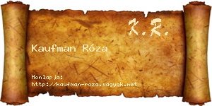 Kaufman Róza névjegykártya